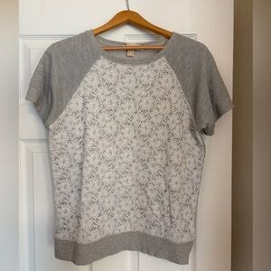 Michael Kors Lace Front Sweatshirt Sweater Women’s Size Medium Athleisure W8